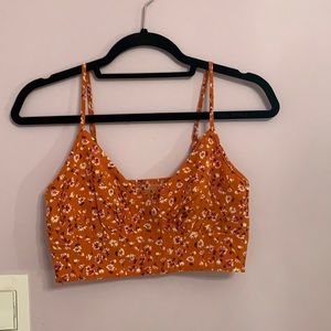 Orange Floral Crop Top